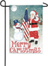 Double Sided Garden Flag - Merry Christmas USA - 12.5" x 18", Patriotic Snowman and Santa Christmas Holiday Decor, Outdoor Winter Decorative Seaso...