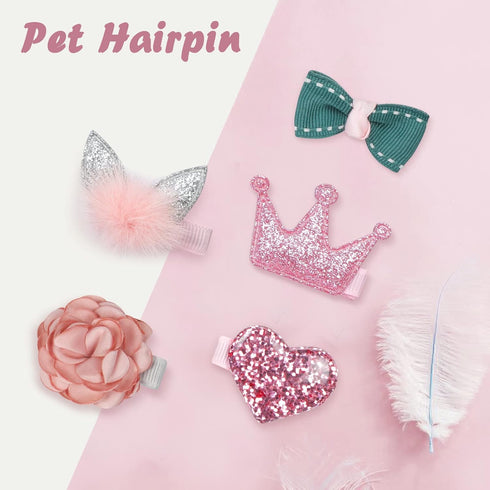 WWW Small Dog Hair Clips 5 Pcs Cat Dog Hair Bows Girls Puppies Hair Barrettes Cute Bow Flower Crown Hairpin Head Flower Hair Pins Cat Puppy Party ...