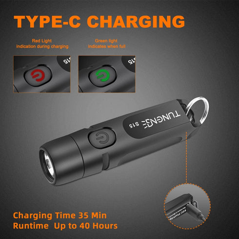 Rechargeable Keychain Flashlights, 650 High Lumens EDC Pocket Flashlights, Mini Flashlight Be Used for Camping Outdoors Emergency?Black?...