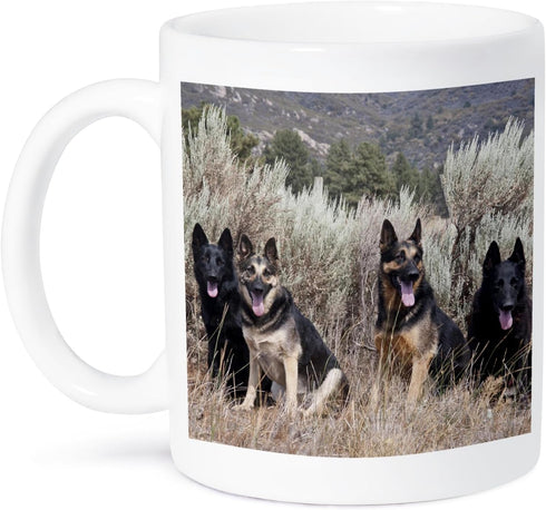 3dRose Four German Shepherd Dogs Mug, 15 oz, Ceramic...