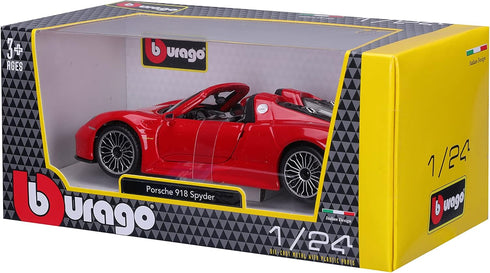 Bburago 1:24 Scale Porsche 918 Spyder Diecast Vehicle (Colors May Vary)...