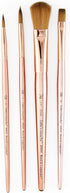 Royal & Langnickel Crafter's Choice Pro 4pc Synthetic Sable Mop Variety Craft Brush Set, Includes - Mop, Shader & Round Brushes Rose Gold...
