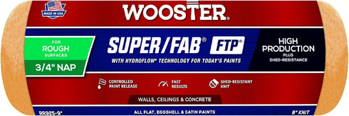 Wooster Brush RR925-9 Inch Super Fab FTP Roller Cover, 3/4-Inch Nap...
