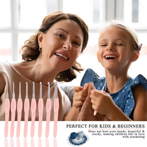 Coopay Ergonomic Crochet Hooks Set Knitting & Crochet Supplies, 8pcs Soft Grips Crochet Needles for Crocheting, Size from 2.5mm to 6.0mm, Ergonomi...