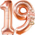 KatchOn, Giant Rose Gold 19 Balloon Number - 40 Inch | 19 Birthday Balloons With Confetti Balloons | Happy 19th Birthday Decorations, 19th Birthda...