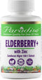 Paradise Herbs Elderberry with Zinc Extract, Supports Body's Natural Defenses, Super Potent, Ultra Pure, Vegan, Non GMO, Gluten Free, 60 Vegetaria...