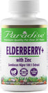 Paradise Herbs Elderberry with Zinc Extract, Supports Body's Natural Defenses, Super Potent, Ultra Pure, Vegan, Non GMO, Gluten Free, 60 Vegetaria...