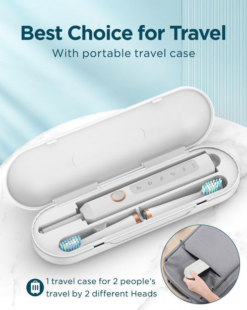 Rtauys M5 Sonic Electric Toothbrush for Adults - Rechargeable Electric Toothbrushes with 8 Brush Heads & Travel Case,Power Electric Toothbrush wit...