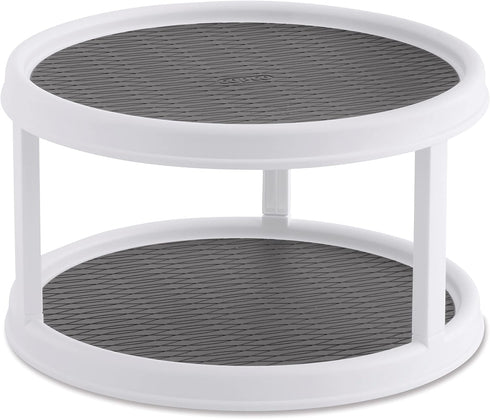 Copco Non-Skid Turntable, 2-Tier, 12-Inch, Durable & Easy Clean, White/Gray...