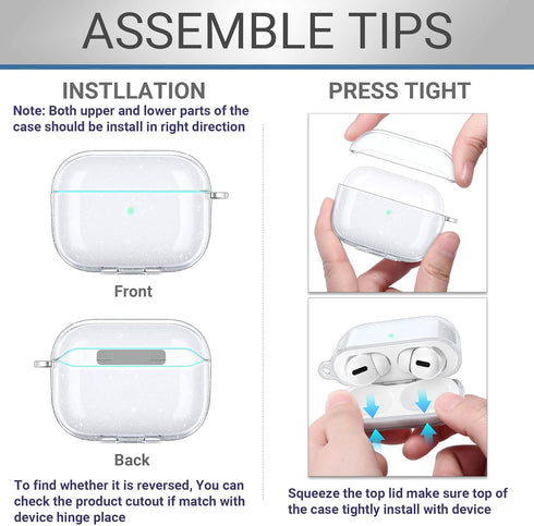 ULAK Compatible with Airpods Pro Case 1st Generation Clear, Designed Protective Cover Soft TPU Transparent Shockproof Case Accessories Keychain fo...