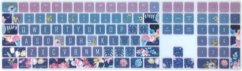 Silicone Keyboard Cover for Apple iMac Magic Keyboard with Numeric Keypad MQ052LL/A (Model: A1843, 2017 2018 Release), Cute Print Keyboard Skin, U...