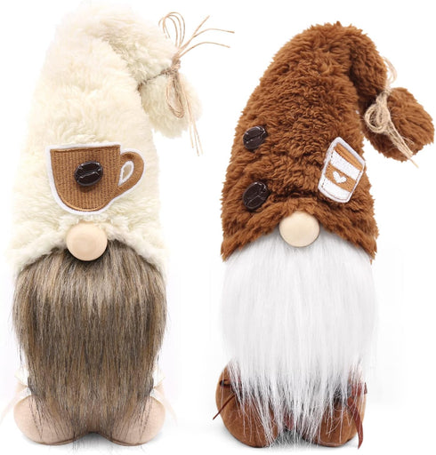 Upltowtme Swedish Tomte Gnomes Plush Ornament Set of 2 - Scandinavian Coffee Bar Decoration - Nordic Plush Farmhouse Home Decor...