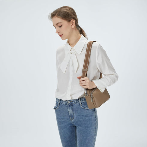 Small Shoulder Crossbody Bag with Wide Guitar Strap Camera Purse Handbag Trendy Design...