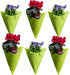 Pack of 6 Green Triangle Felt Wall Hanging Planters - 10" x 12" - Versatile & Eco-Friendly Wall, Vertical, and Hanging Planters for Outdoor & Indo...