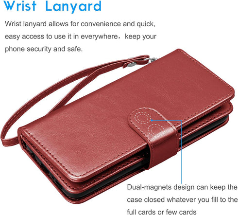 Galaxy Note 20 Ultra Case, Note 20 Ultra 5G Wallet Case, Luxury Cash Credit Card Slots Holder Carrying Flip PU Leather Cover [Detachable Magnetic ...