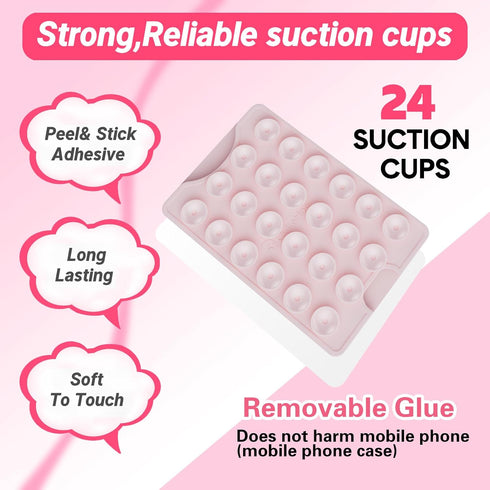 Silicone Suction Phone Case Mount,Non Slip Suction Cup Phone Mount,Phone Wallet,Hands-Free Phone Accessories Holder for Selfies and Videos,Phone S...