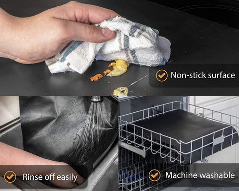 Oven Liners for Bottom of Oven - 2 Pack Large Heavy Duty Mats, 17”x25” Non-Stick Reusable Liner for Electric, Gas, Toaster Ovens, Grills - BPA & P...