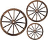 Qunclay 3 Pcs Wooden Wagon Wheel Decor 12/10/8 Inch Old Western Western Wall Decor Farmhouse Wagon Wheels Rustic Yard Wall Art Decor Hanging Decor...