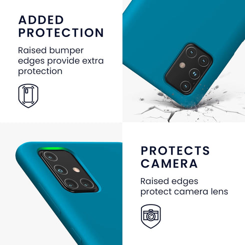 kwmobile Case Compatible with Samsung Galaxy A71 Case - TPU Silicone Phone Cover with Soft Finish - Blue Reef...