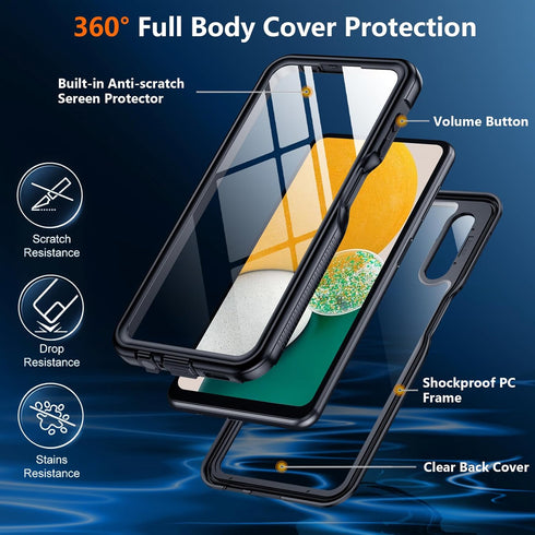 SPIDERCASE for Samsung Galaxy A13 5G Case Waterproof, Full Heavy Duty Protection, Built-in Screen & Camera Protector, Military Shockproof, Dustpro...