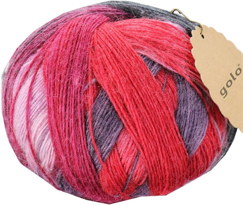 golo Wool Yarn for Hand Weaving 3.5oz Cashmere Multicolor Rainbow Yarn Fancy MQ5-012......