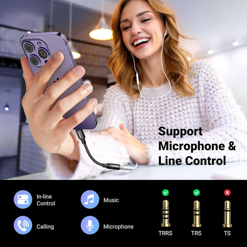 UGREEN Headphone Adapter for iPhone Lightning to 3.5mm Adapter Apple MFi Certified Lightning Aux Audio Jack Dongle Compatible with iPhone 14 Pro M...