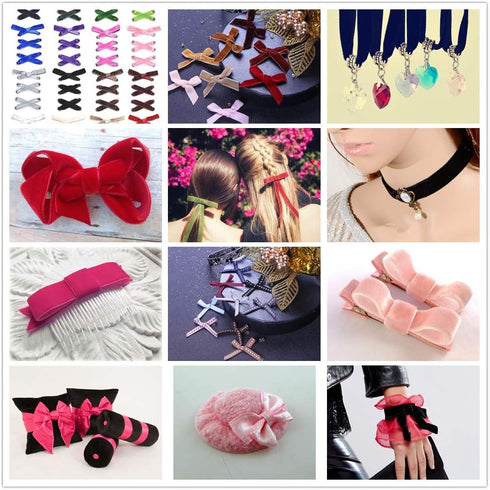 Ribbon for Crafts -Wholesale Bulk 20 Yard 3/8 5/8 1Inch Velvet Ribbon for Gift Package Wrapping Floral Design Hair Bow Clip Accessory Making Sewin...