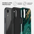 BURGA Phone Case Compatible with iPhone XR - Hybrid 2-Layer Hard Shell + Silicone Protective Case -Emerald Green Jade Stone High Luxury Gold Glitt...