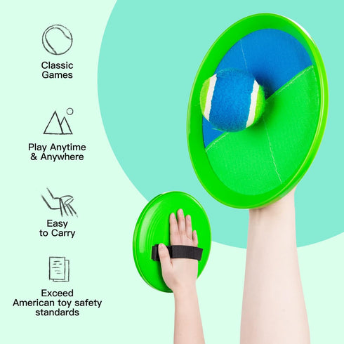 EVERICH TOY Beach Toys for Outdoor Games for Kids Ages 3-10, Yard Lawn Ball Catch Games Paddle Toss-Upgraded Version Game for Family, Boys and Gir...