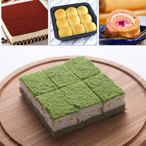 2pcs Mini Baking Pans 8 X 8 Inch (Inner 7.5 X 7.5) Square Cake Pan Bread Pan Nonstick Heavy Carbon Steel Bakeware...