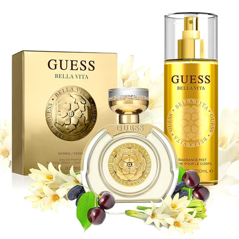 GUESS Bella Vita Eau de Parfum Trial Perfume Spray For Women, Fruity Floral Scent With Notes of Cherry & Tonka, Vial Sample Size, 0.05 Fl. Oz. / 1...
