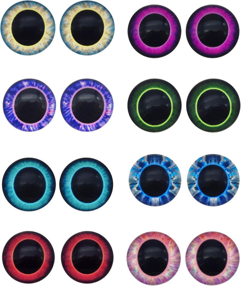 50 Pairs 8mm Glass Owl Unicorn Animal Eyes for Art Dolls Sculptures Props Masks Fursuits Taxidermy Jewelry Making Flatback...