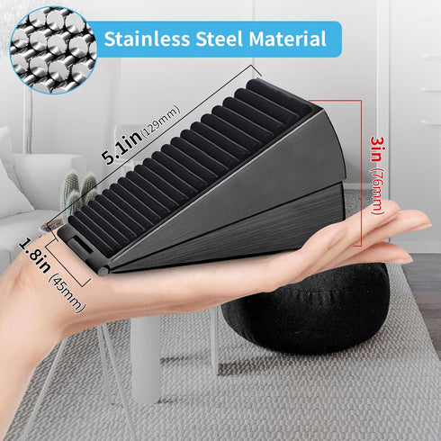 Strongest Adjustable Spring Loaded Large Door Stopper - Heavy Duty Tall Door Stop Wedge Door Stoppers for Bottom of Door, Tall up to 3 in Doorstop...