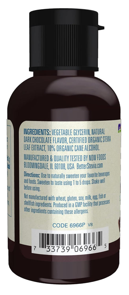 NOW Foods, Better Stevia Liquid, Dark Chocolate, Zero-Calorie Liquid Sweetener, Low Glycemic Impact, Certified Non-GMO, 2-Ounce...