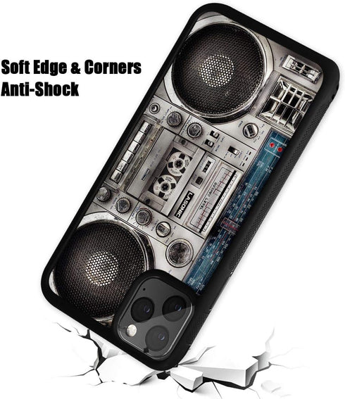 for iPhone 11 Pro Max, Art Design Soft Back Case Phone Cover, HOT12236 Old Boom Box...