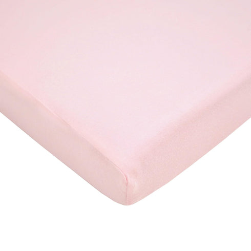 American Baby Company 100% Natural Supreme Cotton Jersey Knit Fitted Portable/Mini-Crib Sheet, Pink, Soft Breathable, for Boys and Girls 24x38x5 I...