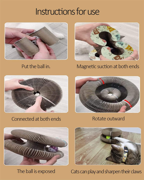Magic Organ Cat Scratcher Board Cat Ball Adventure The Ultimate Interactive Mental Physical Exercise for Indoor Cats Toy...