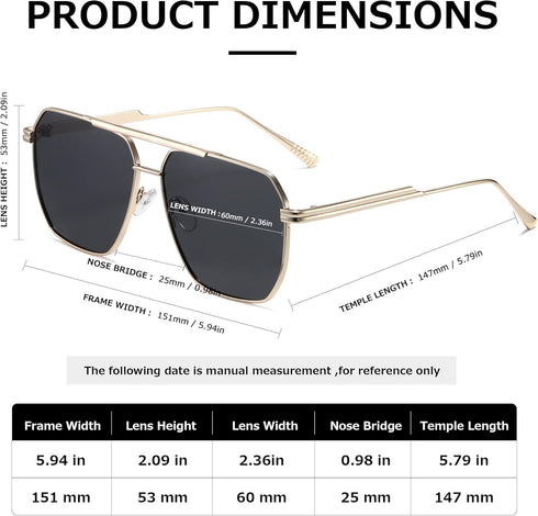 Classic Vintage Aviator Sunglasses for Women Men Large Frame Retro 70s Sunglasses...