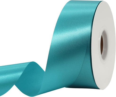 Turquoise Blue Ribbon 1-1/2 Inch x 50 Yards Satin Ribbon Single Face Ribbon for Crafts, Gift Wrapping, Floral Bouquet, Weddings, and Decorations, ...