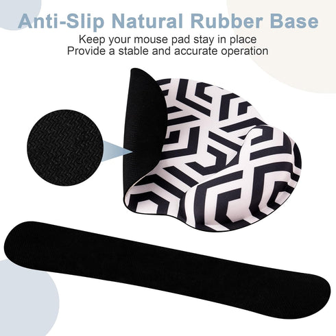 Mouse Pad Wrist Support Keyboard Wrist Rest, Ergonomic Mouse Pad with Non-Slip Base for Computer Office Home+Cup Coasters, Easy Typing & Pain Reli...