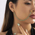 Punk Crystal Butterfly Star Nose Ring with Chain Nose to Ear Chain Indian Fake Septum Rings Non Piercing Nose Rings Hoop Chain Nose Accessories fo...