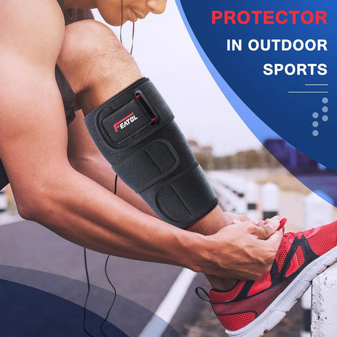 FEATOL Calf Brace, Adjustable Shin Splint Brace, Calf Compression Wraps For Women Men, Leg Braces Calf Support Large L (16.5-19") 1PC, Pain Relief...