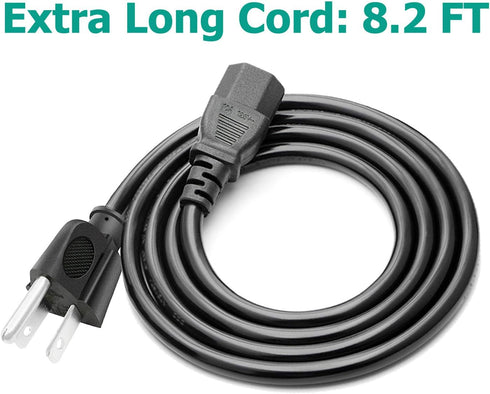 8.2ft 3 Prong Power Cord for KRK Rokit 5 8 G4 G3 RP6G3-NA RP5G2 VXT8 VXT6 VXT4 Studio Monitor Speaker Subwoofer AC Power Cord Supply Cable...