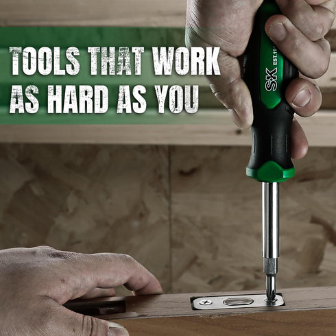SK 6-in-1 Screwdriver, All in One Multi-bit, Magnetic, S2 Steel, SureGrip Handle...