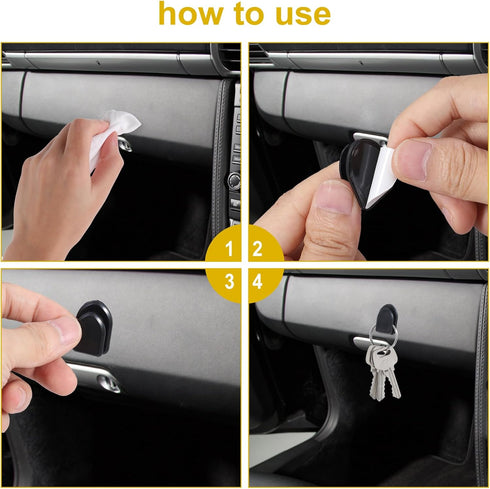 Mini Hooks for Car 20 PCS Key Holder for Car Hooks Dashboard Multifunctional Auto Backseat Hangers Car Hook Small Storage Stick for Key USB Cable ...