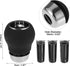 ACROPIX Black Faux Leather 5 Speed Manual Gear Shift Knob Universal Stick Shifter Lever Head Ball with Adapters - Pack of 4...