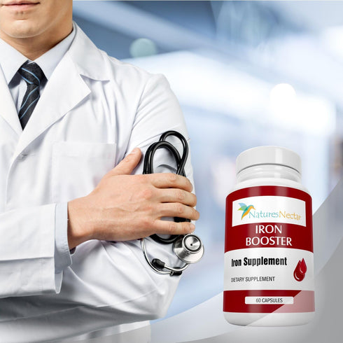 Iron Booster - Iron Supplement for Women - Helps Boost Red Blood Cell Production with Slow Release Non Constipating Ferrous Iron Pills for Women -...