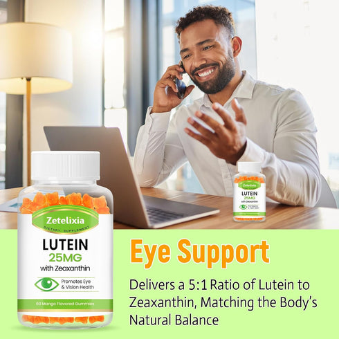 Lutein Gummies 25mg - Eye Vitamins Lutein & Zeaxanthin Eye Health Supplements for Adults,Sugar Free Eye Health Gummies Supplement - Support Vision...