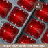3dRose Silver Star Christmas Tree with Holiday Red Background - Soft Coasters, Set of 8 (CST_164753_2)...
