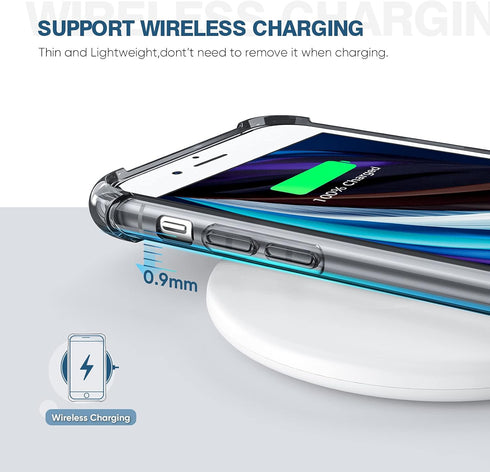 ORIbox iPhone SE 3/2 Case with 4 Corners Shockproof Protection, Black Case for iPhone 8/7, Men, Women & Kids...